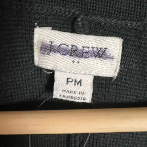 J.Crew Two-Button Black Sweater Knit Blazer Size Petite Medium - Picture 7 of 11